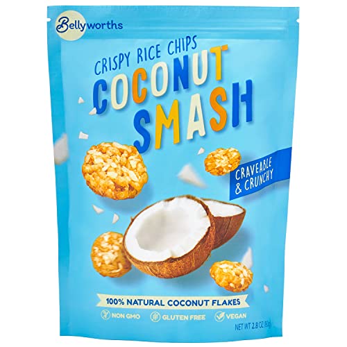 Thai Crispy Rice Chips - Coconut Smash Rice Chips & Crisps - Vegan Gluten Free Snacks Chips - Healthy Snack Mini Rice Crackers (Pack Of 4) #TOP2