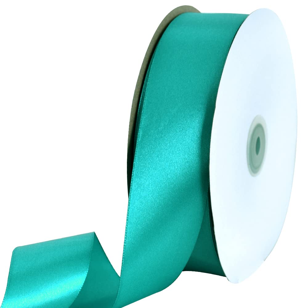 TONIFUL 1-1/2 Inch (40mm) x 100 Yard Deep Sky Blue Wide Satin Ribbon Solid Fabric Ribbon for Gift Wrapping Chair Sash Valentine's Day Wedding Birthday Party Decoration Hair Floral Craft Sewing — image 1