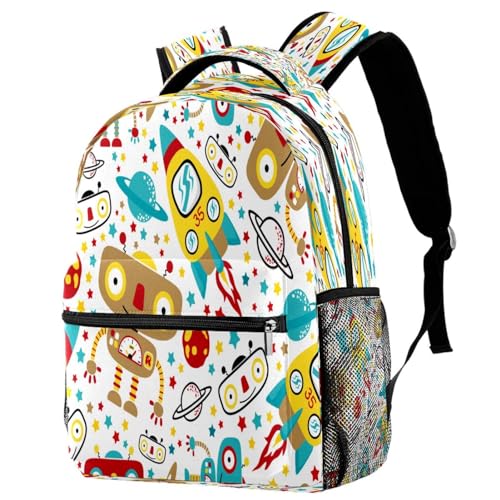 Sac à dos d'école robuste avec motif robot pour organiser vos cours