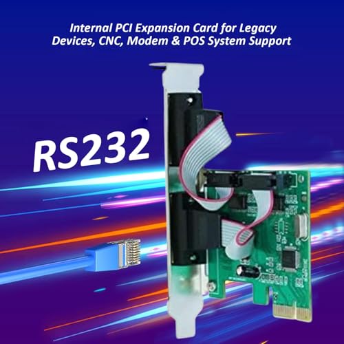 Image of BigPlayer PCI Express Serial Card 9-Pin RS232 - High-Speed PCIe to COM Port Adapter for Desktop PC - DB9 Interface Expansion Card (Green)