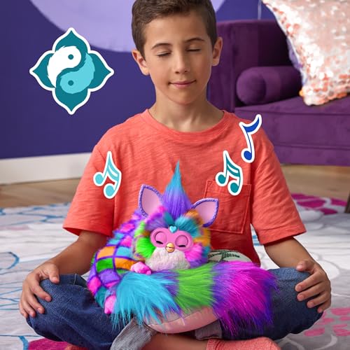 Image of FURBY DJ Interactive Toy, Neon Star, Snuggly Electronic Plush, Music, Lights, Motion, & Games, Speaks English & Furbish, 32 in Long, 6+ Years (Amazon Exclusive)