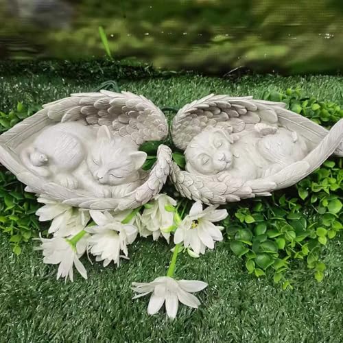 Pet Memorial Stone With Angel Wings - 9 x 5 x 5 Inch Dog Statue - Memorial Gift for Loss of Pet - Decorative Garden Statue by GROOKZ - Image 7
