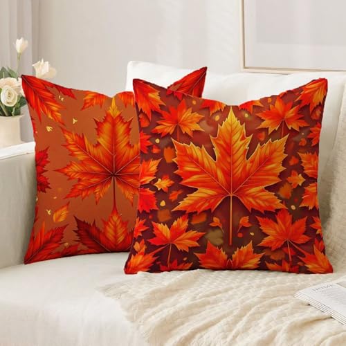 Housse coussin orange 65x65cm anti-tache pour protéger votre canapé