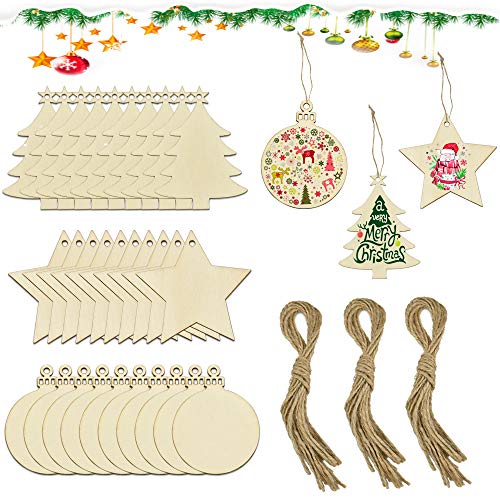 Weihnachtsdeko mit Holzscheiben 29 AFASOES 30 Stück Holzanhänger Weihnachten Baumscheiben Basteln mit...