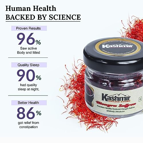 Image of Kashmir Online Store Original Saffron - Natural & Pure Finest Grade Kashmiri Kesar For Pregnant Women, Cooking, Face & Skin (1 Gram)