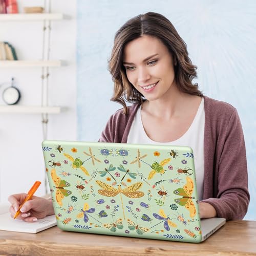 Image of DINKY Laptop Skin Sticker Decal 15.6 inch 15.4 inch 12 inch 13 inch 13.3 inch 14 inch 15 inch Laptop Universal Vinyl Skin Stickers Cover Art Decal Notebook PC Personalized Protector, Green Dragonfly