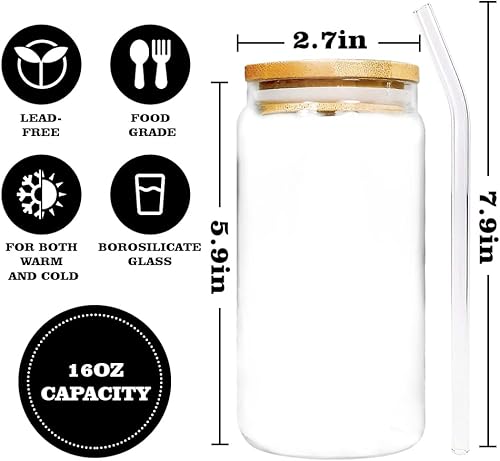 Miniatura 6 de Fatbaby Taza de vidrio para tía, regalo de anuncio de promoción para tía, cumpleaños, día de la madre, Navidad, 16 onzas (1 unidad)