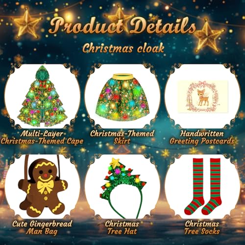 Disfraz de árbol de Navidad para niñas 3–8 años multicolor miniatura 6