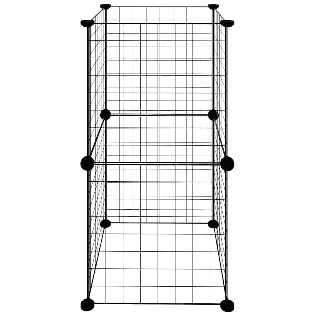 Gabbia per animali domestici in acciaio verniciato a polvere, 35 x 35 cm, recinto modulare, con griglia, porta e copertura per conigli, porcellini d'India, recinto interno ed esterno