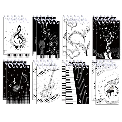 Mini carnet spirale bloc notes portable fournitures de bureau école sur le thème de la musique