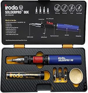 IRODA SOLDERPRO Butane Soldering Iron Kit. Multi-Purpose 3-in-1 25-80W Pro cordless soldering iron kit - Self-Igniting & Adjustable Flame, Manufacturer Direct from Taiwan (90K)