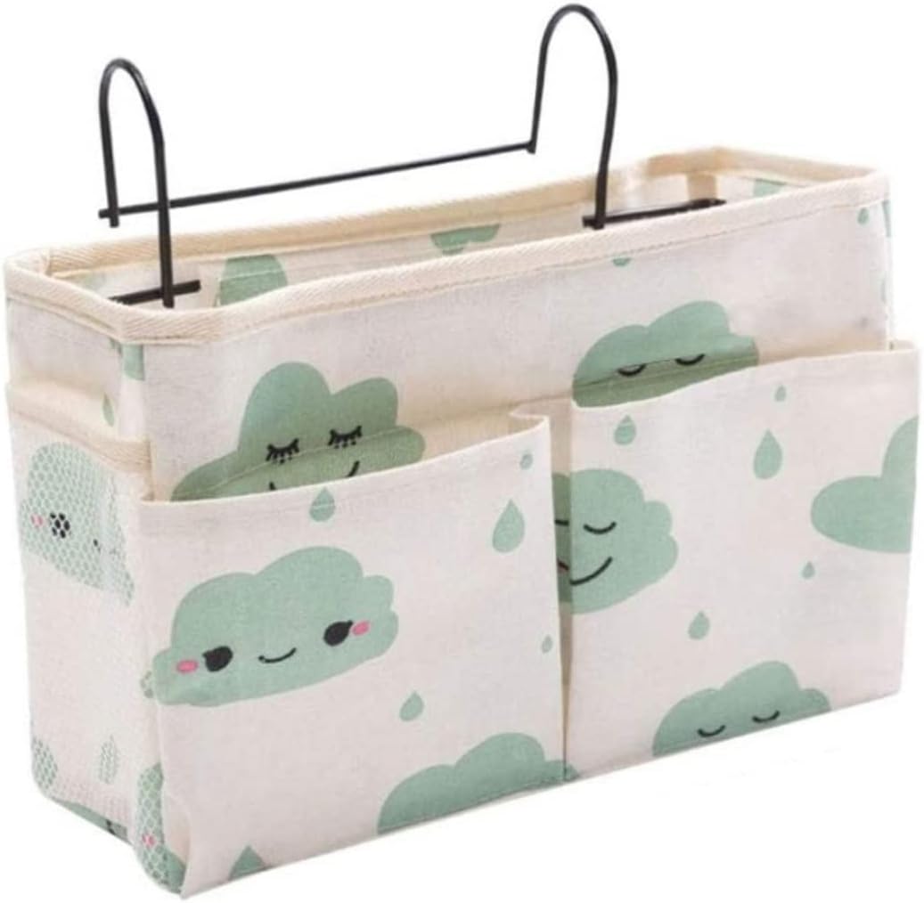Bedside Storage Pocket 1 Pack, Water Resistant, Green, 12x8in..