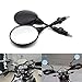 evomosa Motorrad-Rückspiegel, 8 mm/10 mm, klappbar, rund, (schwarz, 1 Paar)