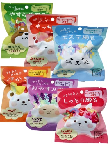 【全6種セット+メッセージカード付き】 ノルコーポレーション ほっこりバスタイム 全種 アソート セット 入浴剤 炭酸 バスボム 大人 ラベンダーギフト プチギフト 女性 人気 景品 誕プレ 引越し 挨拶 贈り物 プレゼント 粗品 個包装