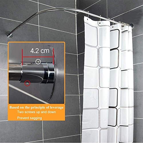 Barre de douche pour baignoire d'angle rail extensible en acier L - 5
