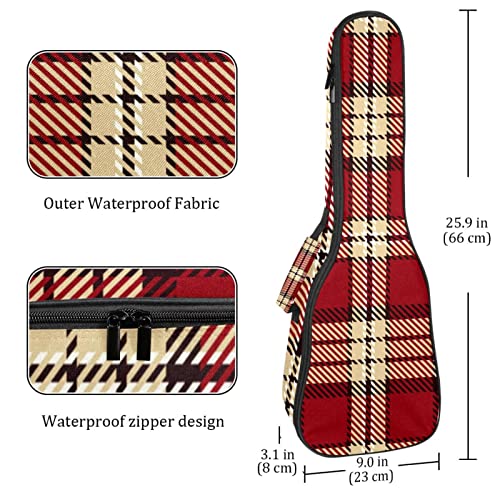 Housse pour ukulélé beige et rouge écossais écossais de 10 mm d’épaisseur avec rembourrage en éponge de 53,3 cm avec… - Les Beatles, Paul McCartney, John Lennon, RIngo Starr, George Harrison Housse pour ukulélé beige et rouge écossais écossais de 10 mm d'épaisseur avec rembourrage en éponge de 53,3 cm avec… – Image 5