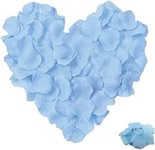 SamHeng 1000Pcs Rose Petals Artificial Silk Petals for Wedding Party Valentine's Day Romantic Decorations Confetti Table Fake Flowers Roses Petals Light Blue
