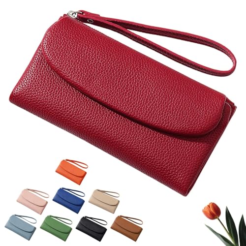 Unisex Pebble Real Leather Wallet, Unisex Pebble Leather Wallet, Suitable For Coins And Cards, New Upgraded Model (B)