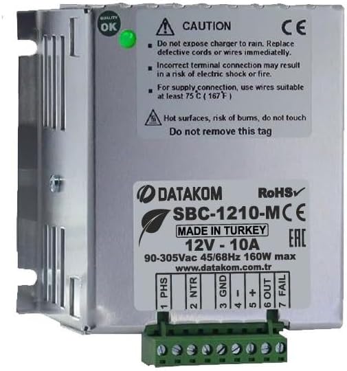 SBC-1210-M 12V, 10A 4 Stage 90-305 Vac Battery Charger