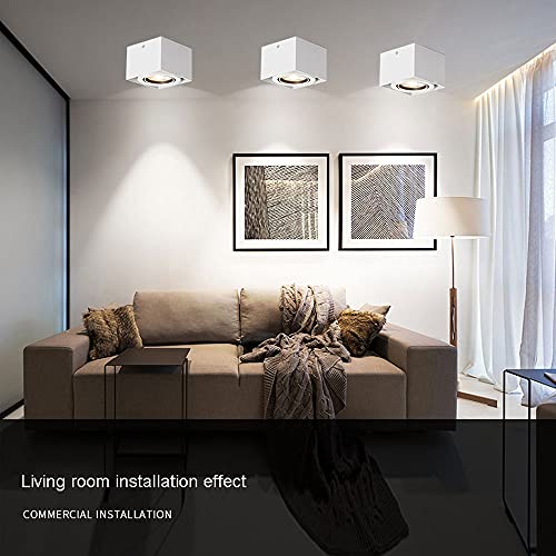 Spot de plafond à LED moderne blanc orientable carré pour salon