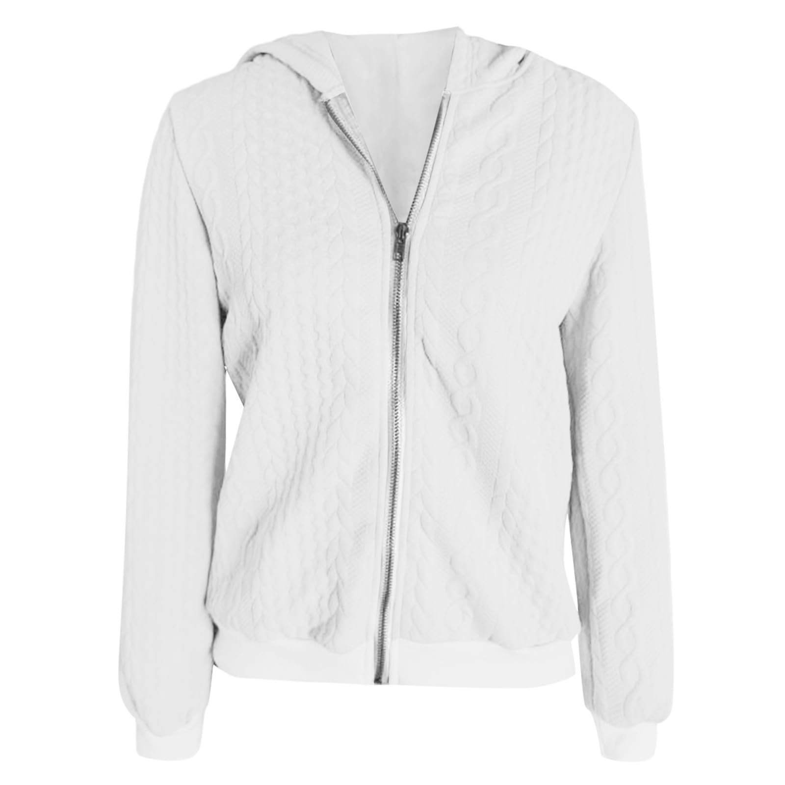 Generisch Felpa con cappuccio da donna, taglie forti, design a maniche lunghe, con cerniera, per l'inverno, elegante semplicità nella vita di tutti i giorni