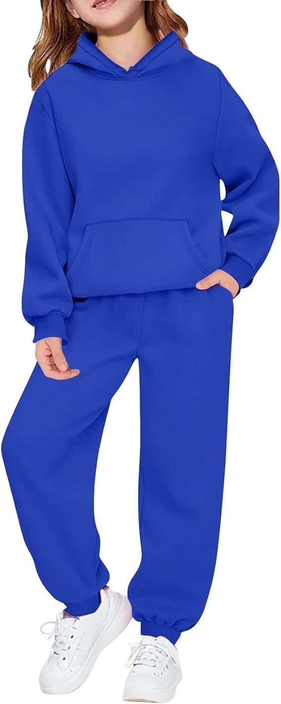 Toddler Boys Girls Sweatsuit Teens Kids 2 Piece Tracksuits Casual Fall Winter Hoodies Sweatshirts Jogger Pants Outfits