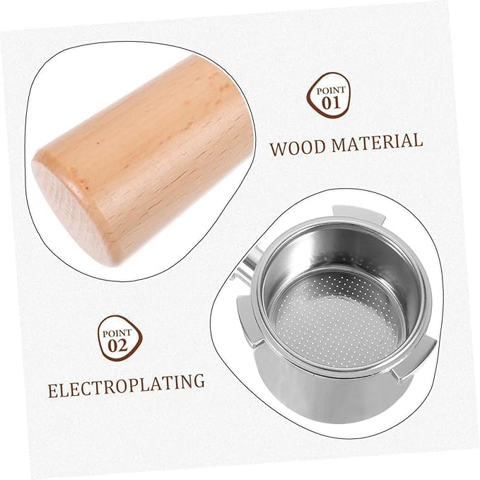Image of THW Bottomless Portafilter Coffee Machine 51mm Dining & Bar | Small Kitchen Appliances | Coffee Makers | cafetaria | Espresso Coffee spares (Wooden Handle)(FOR INDIAN COFFEE MACHINES ONLY)