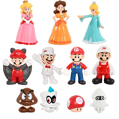 Super Mario Cake Decorations 48-Pack, Cartoon Cake Toppers For Kids' Birthdays, Cupcake Figures Toys & Party Supplies #TOP2