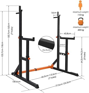 Adjustable Squat & Bench Press Rack with Foldable Adjustable Weight Bench Package