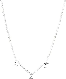Silver Plated Tri Sigma Necklace - SSS Greek Letters, Unisex Adult Sorority Gifts for Women in Tri Sigma Sorority