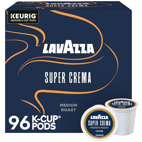 Image of Lavazza Super Crema, Single Serve Keurig K-Cup Pods, Medium Espresso Roast Coffee, 1 Box, 96 Count