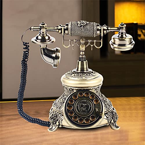 Teléfono fijo vintage con disco giratorio miniatura 4