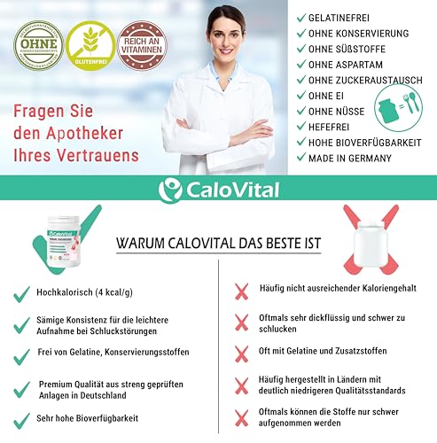CaloVital Probierpaket Trinknahrung hochkalorisch für schnelle Gewichtszunahme als Astronautennahrung bei Untergewicht | Trinkmahlzeit zum Zunehmen | Zunehmen Shake 50g Pulver (5er Pack Dessert)