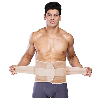 DAISHA Men's Ultra Breathable Mesh Waist Trainer Trimmer Tummy Control Shaper Belt for Lumbar Muscle Strain Beer Belly