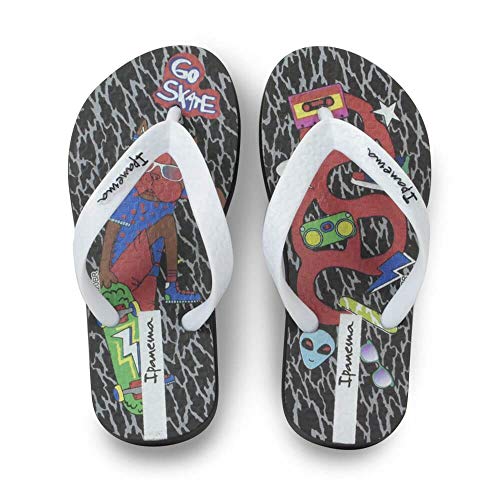 Chinelo Monstrinhos, Ipanema Kids, Criança Unissex, Preto/Branco, 29/30