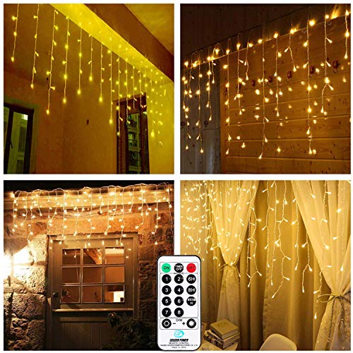 Rideau lumineux 432 LED Qedertek avec telecommande et 8 modes d'eclairage fixes - 4