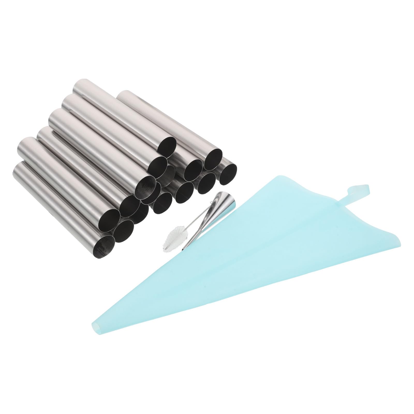 Moldes para repostería de acero inoxidable kit de 19 piezas pasteles tubos redondos DIY