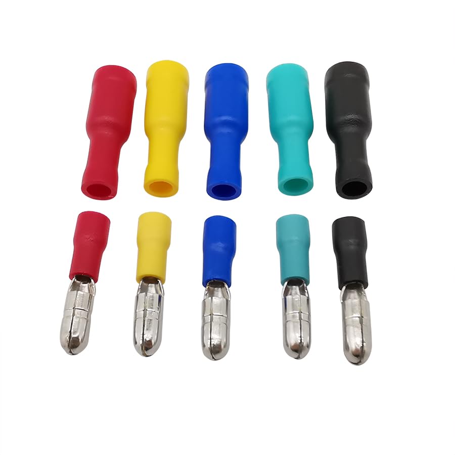 100Pcs/Box Male Female Insulated Wire Connectors Crimp Terminal Assorted Kit for 22~16AWG Wiring