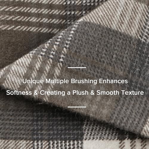 Woolrich Cotton Sheet Set Cottage Charms Print, 100% Cotton Flannel Sheets Warm & Fuzzy Bedding Set Queen Size Sheets, Fitted Pocket Fits Up to 14" Mattress, Queen Brown Plaid, 4 Piece - Image 5