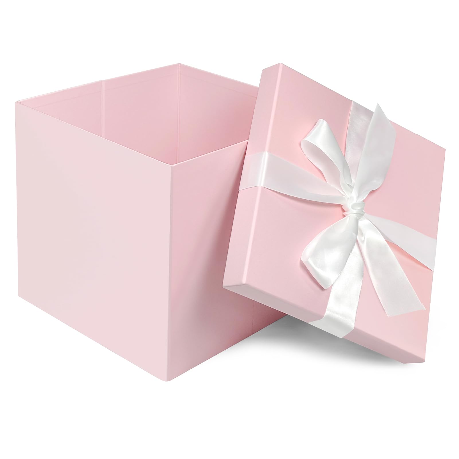 Large Gift Box with Lids 10x10x10 Inches, Ribbon& Cut Paper Shred with Card, for Birthdays, Graduations, Anniversaries, Christmas, Halloween, Valentine's Day