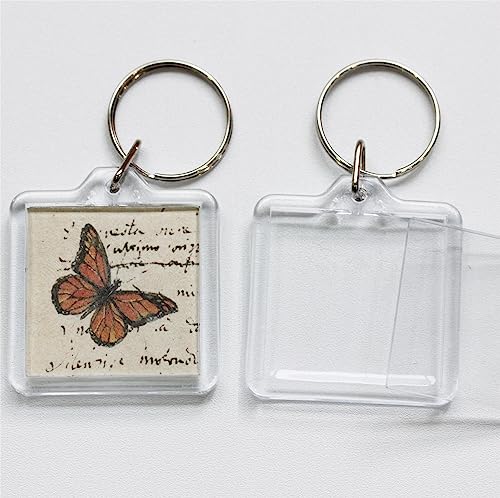 Image of BetterJonny 20Pcs Acrylic Picture Keychain Blanks in Clear Acrylic Picture Frame Keyrings