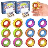 12 Stück Sensorische Finge Ringe für Jugendliche & Erwachsene, Leise Fidget Spinner Ringe gegen Angst & Stress, ADHS & Autismus Konzentrationshilfe, Stimmungsregulierendes Spielzeug