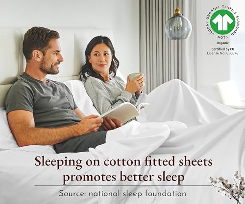 California Design Den ALU-394 2-Pack 100% Organic Cotton Twin Extra Long Fitted Sheets Percale Only thumb #4