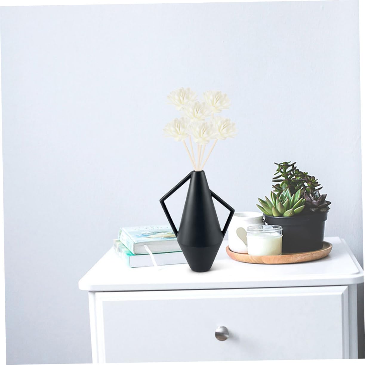 Cabilock 10 Bâtonnets Diffuseurs de Parfum à Fleurs Artificielles en Bois et PE, Accessoire Aromathérapie pour Diffusion D’huiles Essentielles, Décoration Maison et DIY