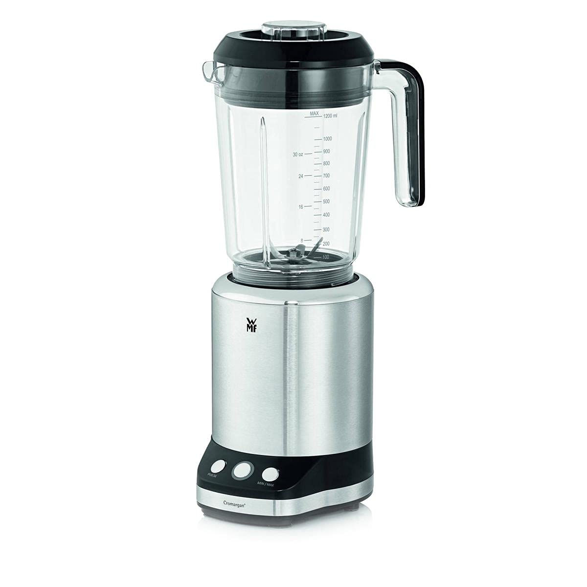 WMF Kult X mikser wielofunkcyjny, 25 000 obr./min, 900 W, 2 prędkości, 4 pojemniki do miksowania, butelka ToGo, nóż z krzyżowymi ostrzami do smoothie, jednostka nożowa z płaskimi ostrzami do rozdrabniania