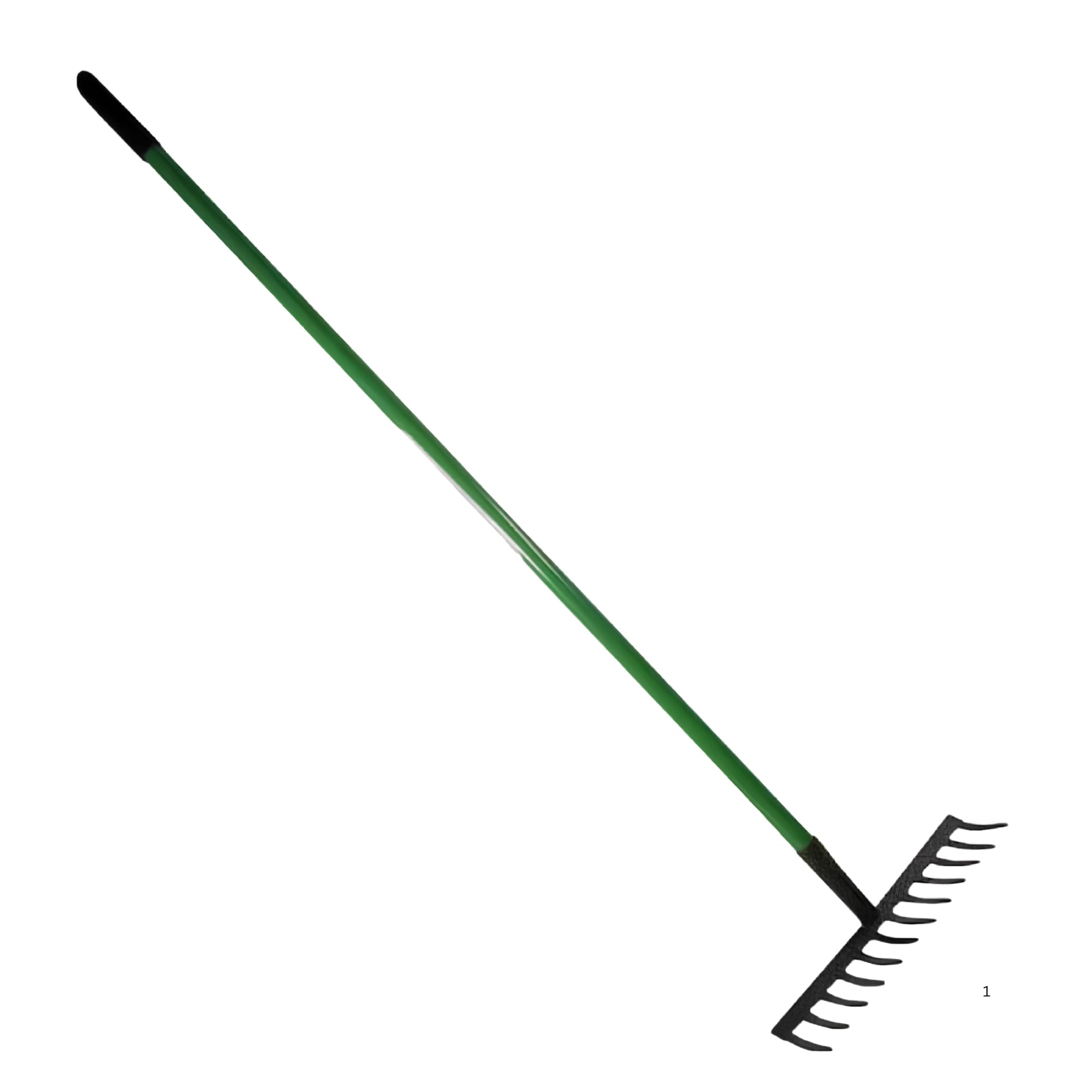 Heavy Duty Garden Rake with Long Handle, 12 Teeth Carbon Steel Lawn Rake for Soil Preparation, Leaf Clearing, Grass Levelling & Weed Removal, Durable Metal Gardening Tool