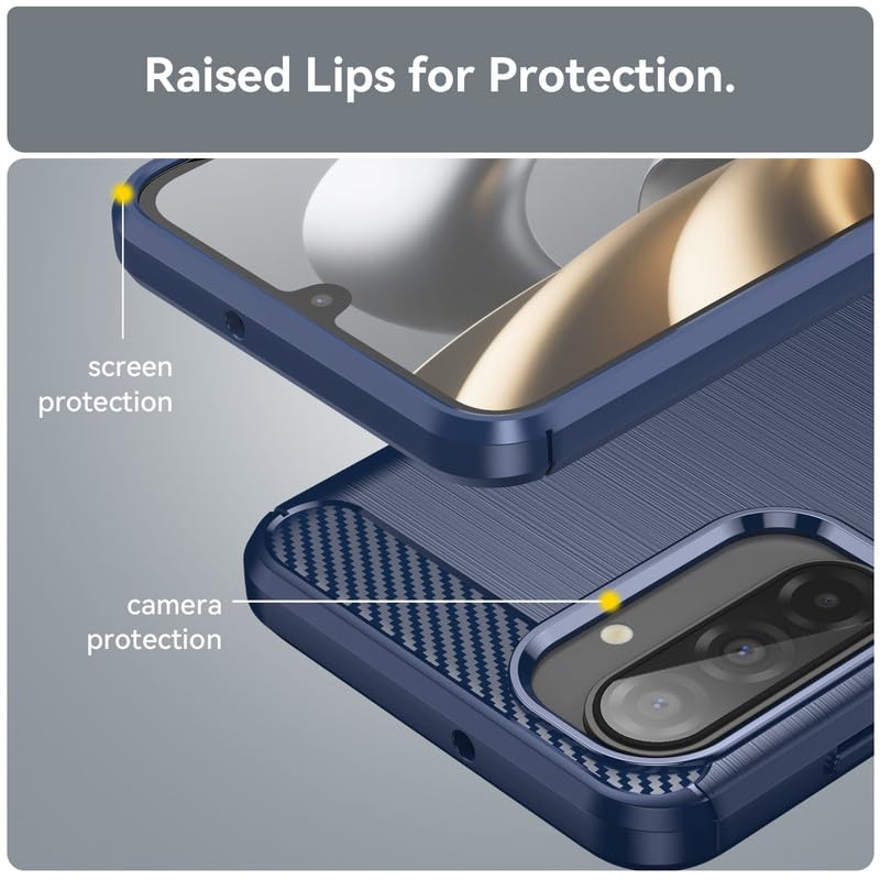 Image of Hybrid Carbon Fiber Back Case for Samsung Galaxy M17 5G / A17 5G / F17 5G (Blue)