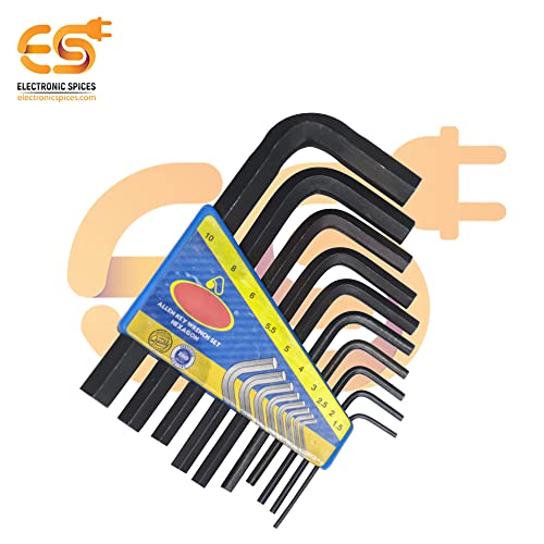 Image of Electronic Spices Universal Hexagonal or Allen L Shape Socket Wrench Key Set of 10 Pieces