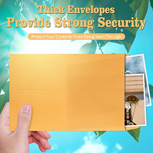 Poever 6X9 Catalog Envelopes 100 Pack Small Envelopes Brown Kraft Self Seal Security Mailing Envelopes For Documents, Cards, Photos, Office, Business #TOP3