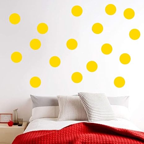 Amazon ウォールステッカー ドットイエロー 壁紙シール 飾り 壁紙 シール Diyウォールステッカー インテリア 窓 ドア 壁飾 ウォールステッカー オンライン通販